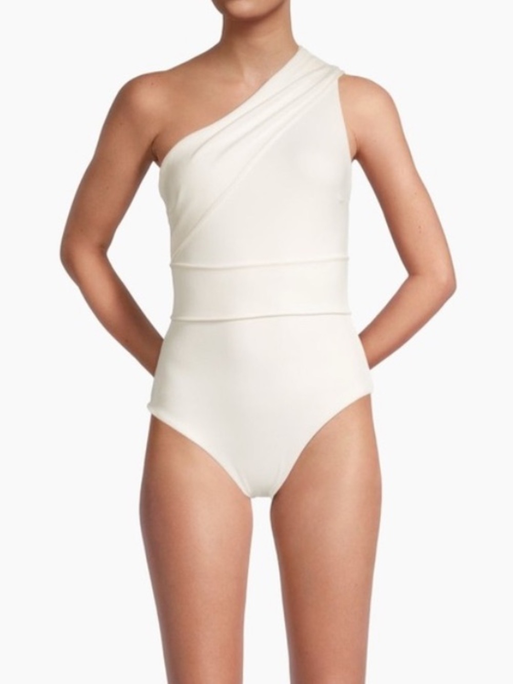 Haight Maio Maria Crepe One Piece Swimsuit in Off White SZ L NWT